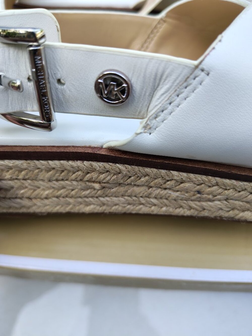 Michael Kors Meryl Leather Sandals White Size 7 - Picture 6 of 6